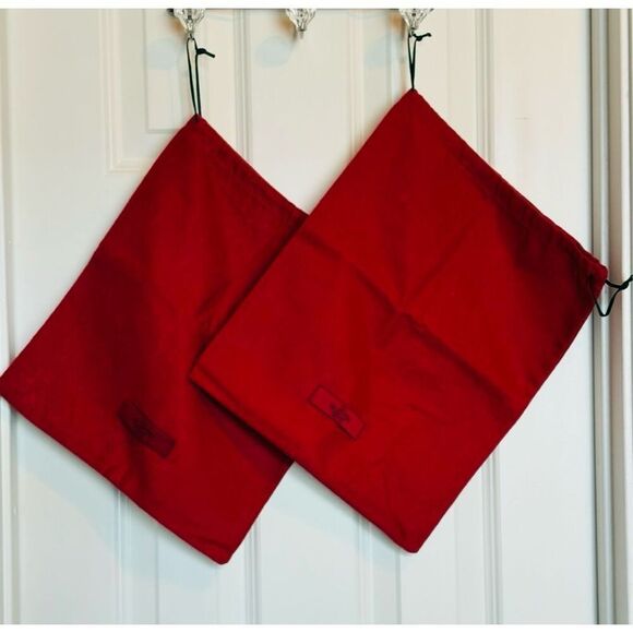 VALENTINO Garavani - Pair of Flannel Drawstring Shoe Bags. 14.5" x 11.5" NEW! - Picture 1 of 11
